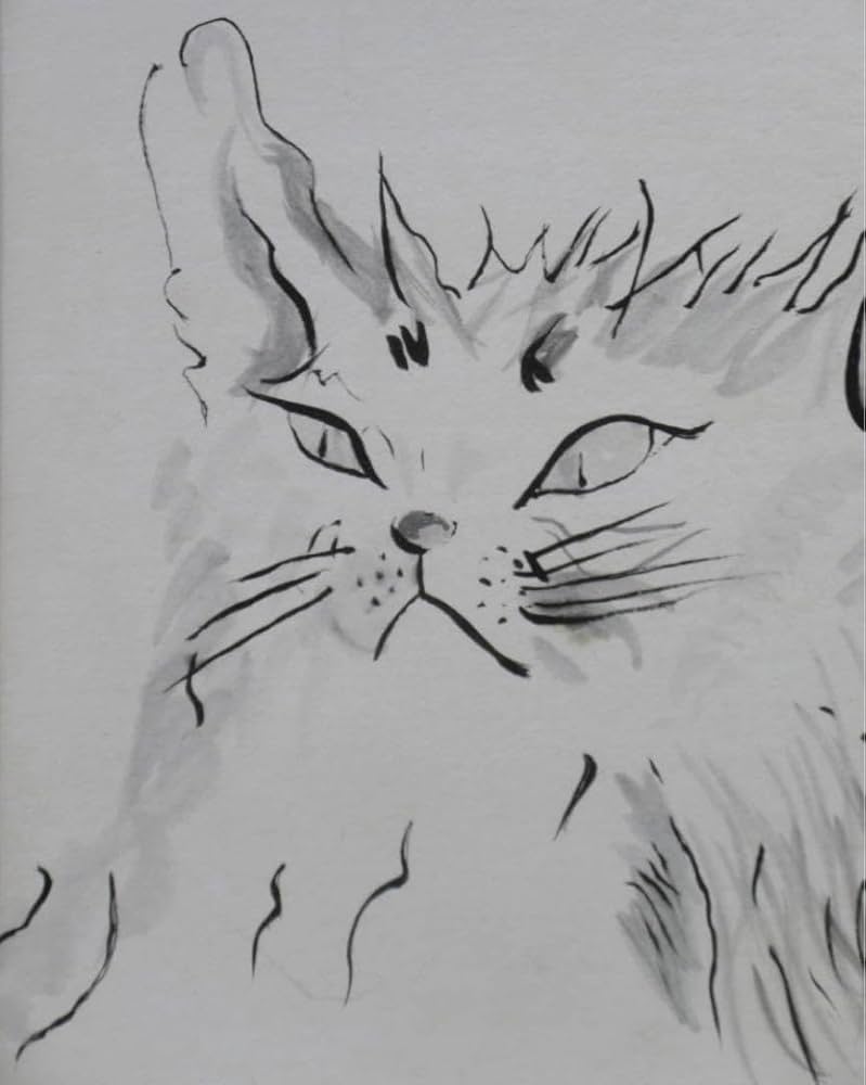 藤田嗣治　肉筆画　直筆サインあり Yahoo!オークション - 【真作保証】藤田嗣治 直筆サイン・落款